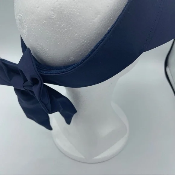 POLO GOLF Ralph Lauren 4-way stretch hat/visor in NAVY/WHITE w/bow closure - Picture 7 of 11